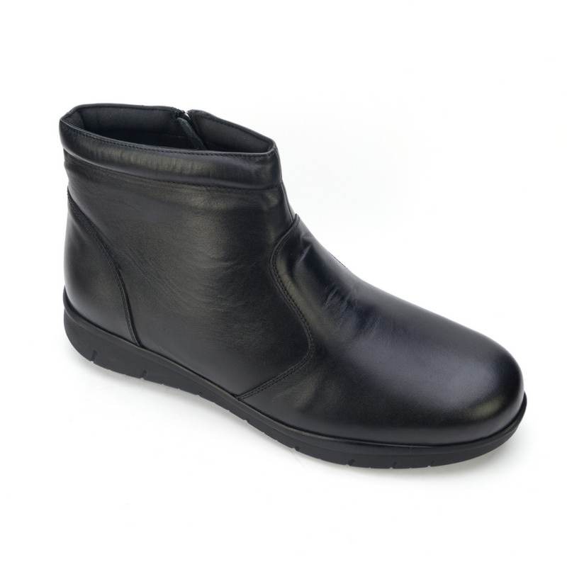 RB8550-black Ботинки муж.кожа-байка черный